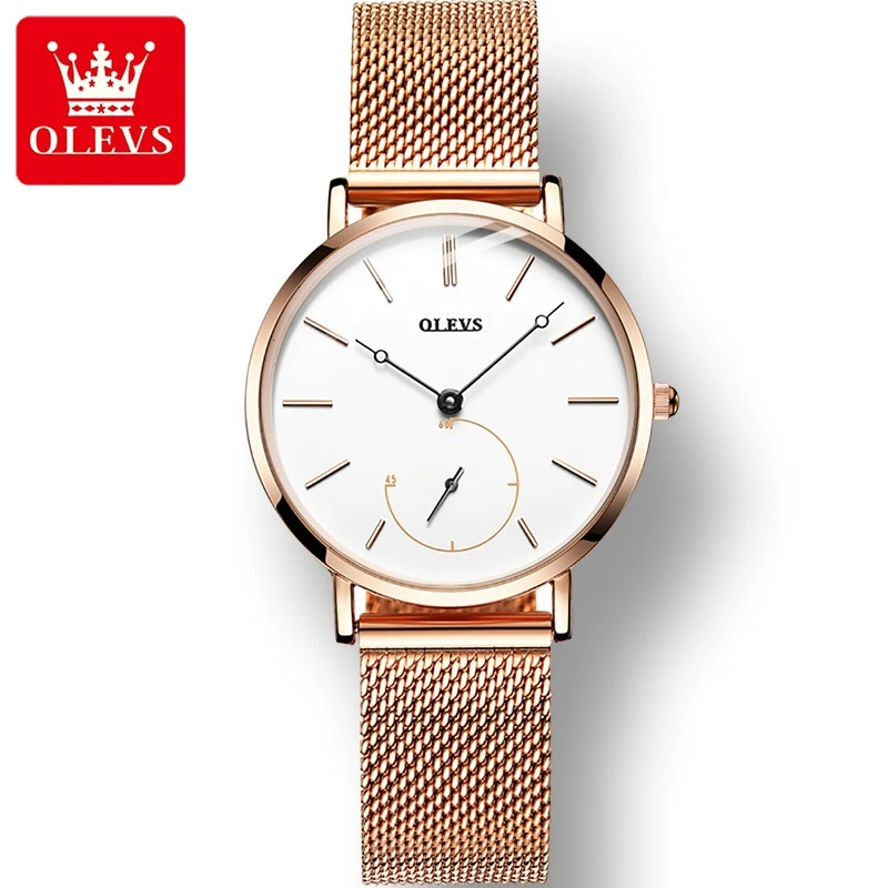 

OLEVS 5190 Quartz Fashion Watch Gift Stainless Steel Watchband Round-dial