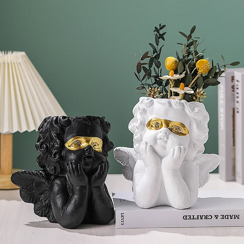 

Скандинавский ангел, Детская статуя, детский Ангел, семейный ангел, Сказочная статуэтка, растительные украшения, домашний декор, подарки