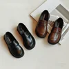 2-8Y Children's British Leather Shoes Spring New Versatile Comfortable Boys' Girls Black Single Shoes Retro Soft Leather  Shoes 1