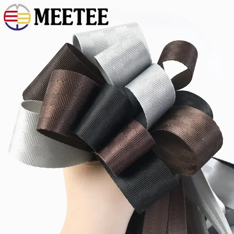 8Meters 20/25/32/38/50mm Safety Seat Webbing Tapes 1mm Thick Backpack Strap Band DIY Pet Belt Ribbon Sewing Accessories