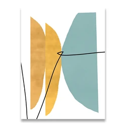 Modern Abstract Blue and Yellow Geometric Canvas Art - A2 42x60cm No Frame (0961 - 01)