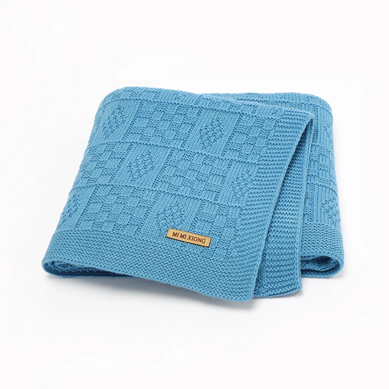 

Infant Baby Blanket 90*70CM Knit Sleepsack Breathable Newborn Girl Boy Bed Fashion Solid Quilt Stroller Swaddle Super Soft Cover