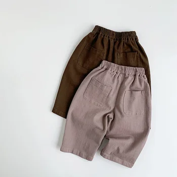 AYNIGIELL ربيع/خريف جديد للأطفال سراويل تقليدية 1-6 سنة الطبعة الكورية سراويل تقليدية للبنين والبنات السراويل في الهواء الطلق 3