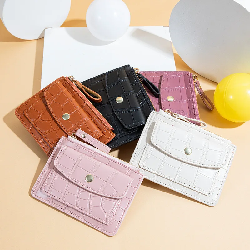 

2022 New Women PU Leather Card Holder Female Mini Zipper Hasp Short Wallet Money Clutch Bag Small Coin Purse for Girls Ladies