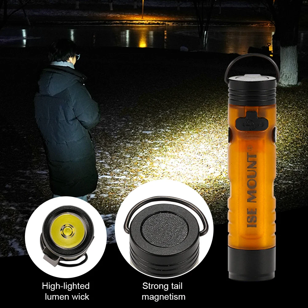 LED Outdoor Mini Flashlight with Magnetic Hook Portable Camping Flashlight Camping Pocket Torch for Fishing Hiking