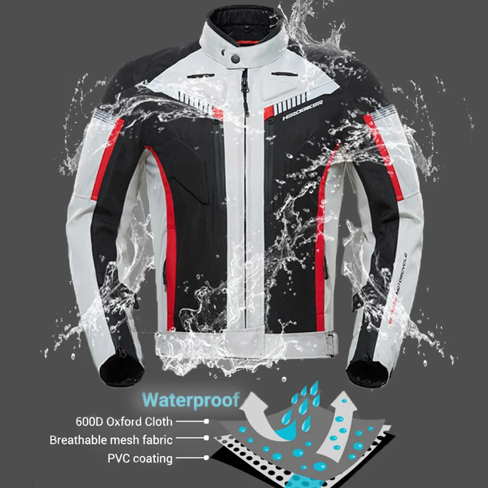 HEROBIKER Motorcycle Jacket Waterproof Moto Jacket Windproof Motorcross Riding Racing Motorbike Winter Clothing motorcycle jacket motorcycle clothing