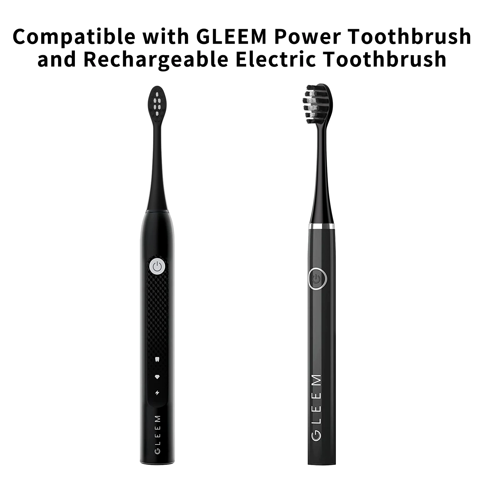 Replacement Toothbrush Heads Compatible with Gleem Electric Toothbrush, W Shape Design Planted with Nylon Bristle Black ,10 Pack 4