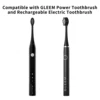 Replacement Toothbrush Heads Compatible with Gleem Electric Toothbrush, W Shape Design Planted with Nylon Bristle Black ,10 Pack 4