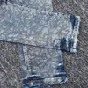 men vintage random crack prints distressed skinny jeans 4