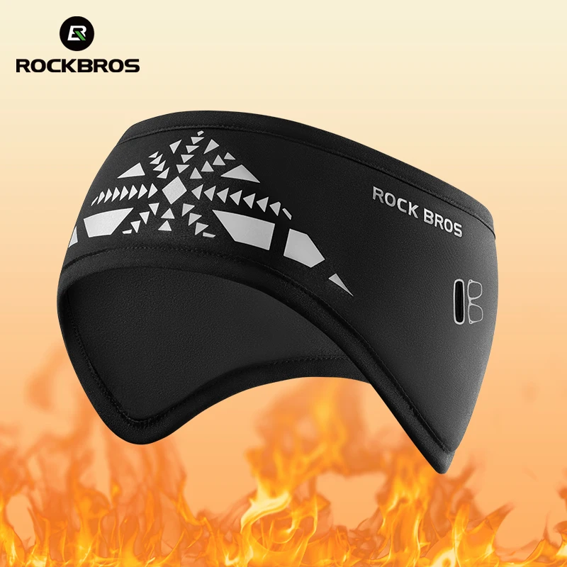 ROCKBROS Outdoor Cycling Headband Ear Warmer Men Winter Cycling Workout Windproof Double Layer Headwear Sweatband