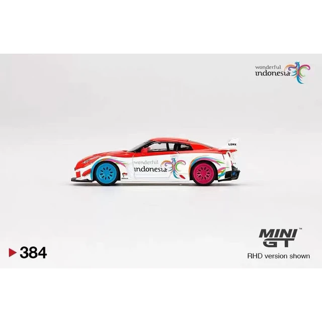 MINI GT 4 LB WORKS Nissan GT-R (R35) Light Blue Type 1, Rear Wing ver 2 RHD  Asia