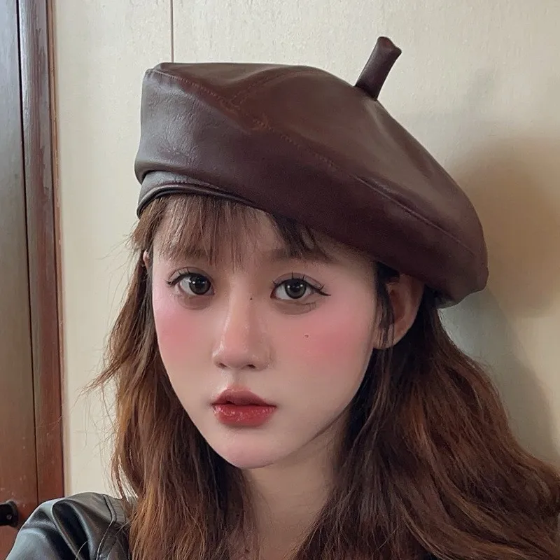 Top Level Leather Octagonal Hats For Women Autumn Winter Warm Cap Male Boinas Detective Hats Branded Gorras Planas Flat Caps Man