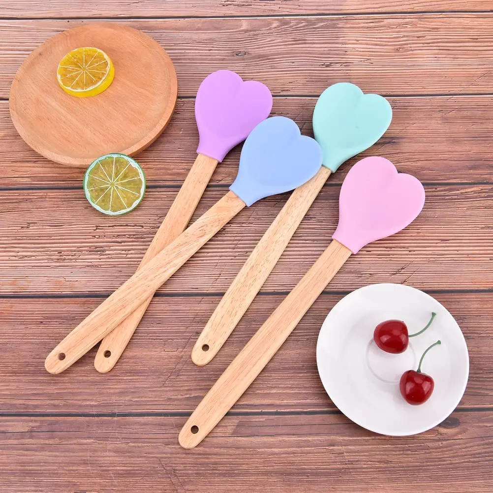 Cherry Wooden Spatula Short Handle Cookie Spatula Wooden 