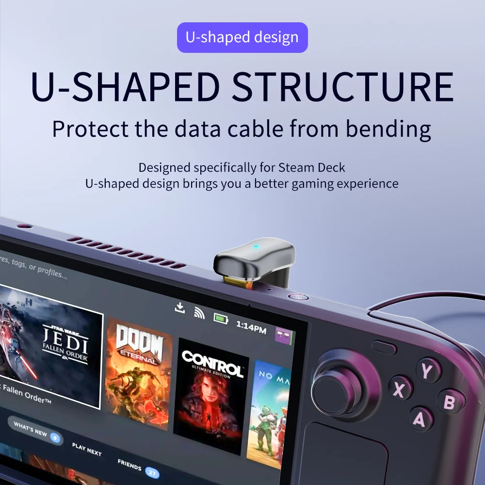 STEAM DECK Handheld Game Console Adapter -- type-c Public to Type-c Female -- type-c Public to USB Female