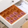 Wooden Sorting Tray Wood Divided Organizer Wooden Section Box Sock Socks Desktop Organizing Wooden Compartment 6