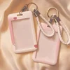 1 Piece Gradient Pink Color Kpop Photocard Holder for Kids Cute Love Style Student ID Bus Card Holder Kawaii Card Protector 2