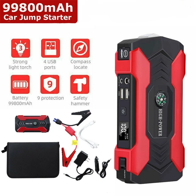 20000mAh 12V Car Jump Starter Portable USB Power Bank Battery Booster Clamp  300A