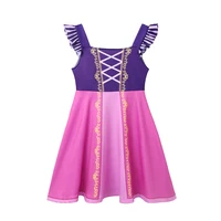 Robe sirène raiponce pour filles, tenue décontractée, asymétrique épaule dénudée, manches courtes, Costume de princesse, gilet d'été décontracté 3