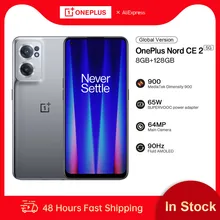 Global Version OnePlus Nord CE 2 5G MTK Dimensity 900 SmartPhone 8G 128GB AMOLED Display 64MP Camera 65W Adapter Mobile Phones