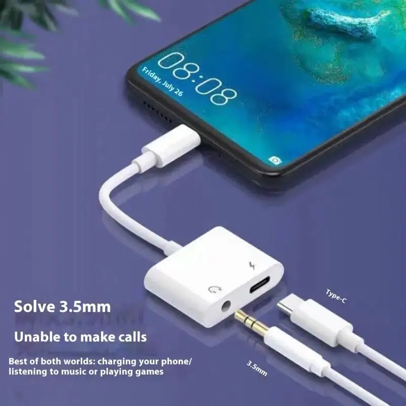 Dual Function USB-C to 3.5mm Audio Adapter Cable