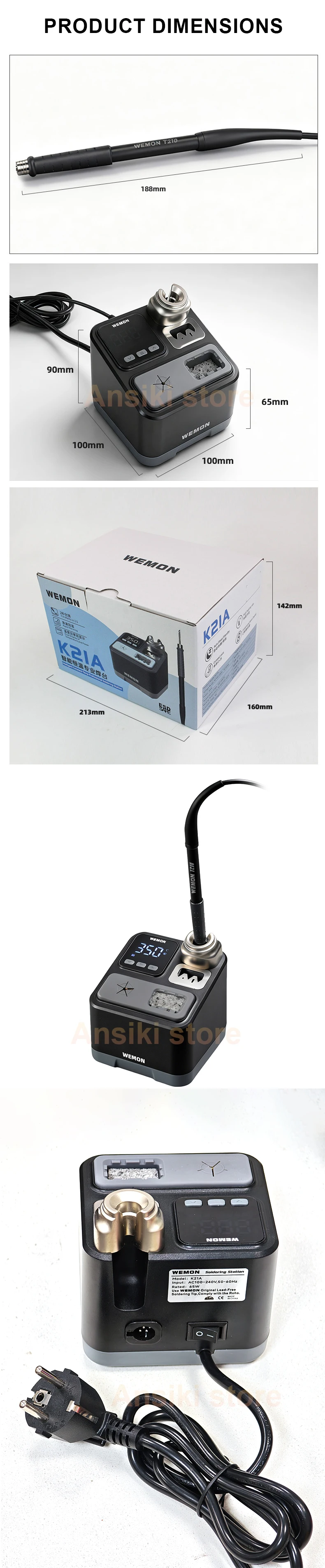 WEMON K21A T210 Soldering Station 100-480° Cadjustable for Precision Electronic