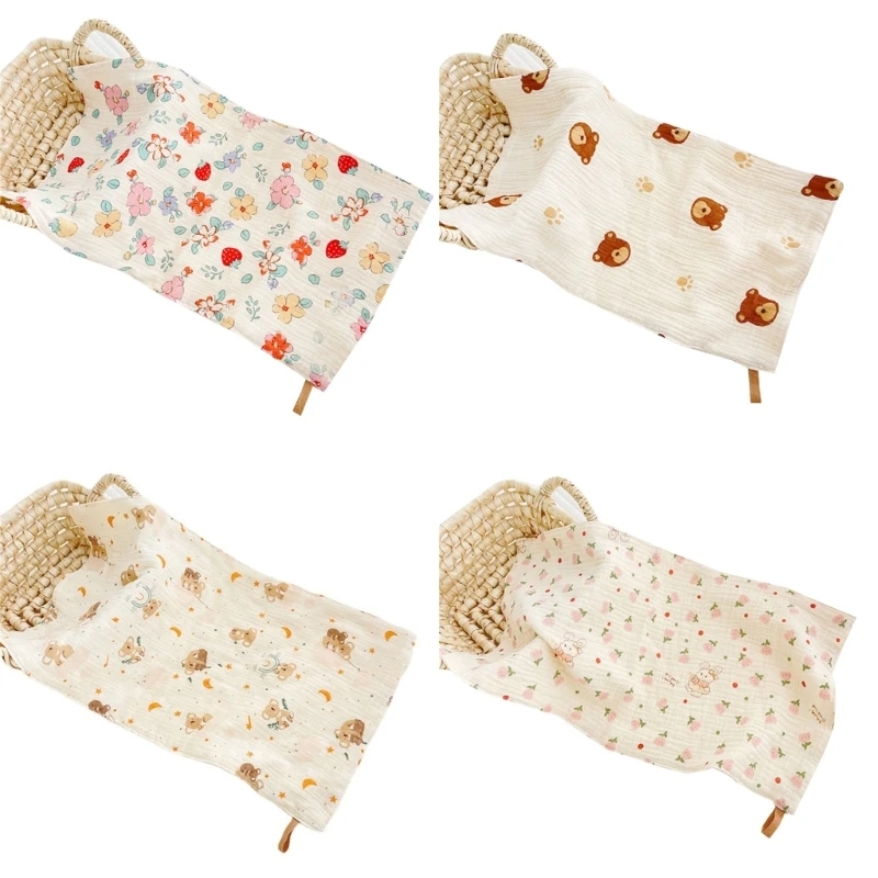 

2024 New Baby Washcloth Towel Reusable Cloth Soft Newborn Baby Wipes 4 Layers Bath Shower Wash Cloths Printed Design