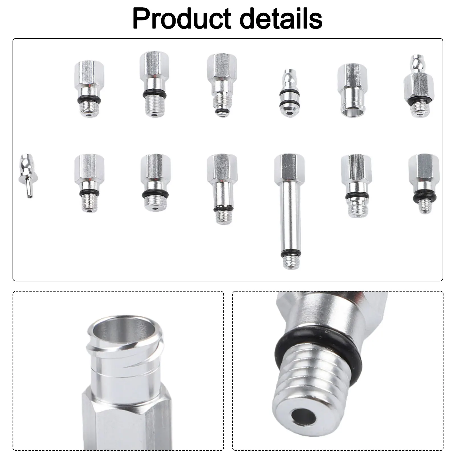 13PCS 자전거 유압 브레이크 블리딩 커넥터 키트 알루미늄 합금 오일링 조인트 어댑터 세트 (M5 M6 나사 포함) 사이클링 유지보수용
