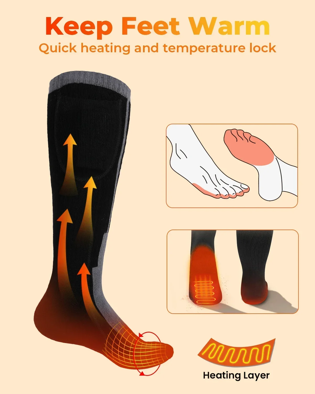 Heated Socks Remote Control Motorcycle Electric Heating Socks Rechargeable Battery Winter Thermal Thick Stockings Men Women motorcycle heated socks