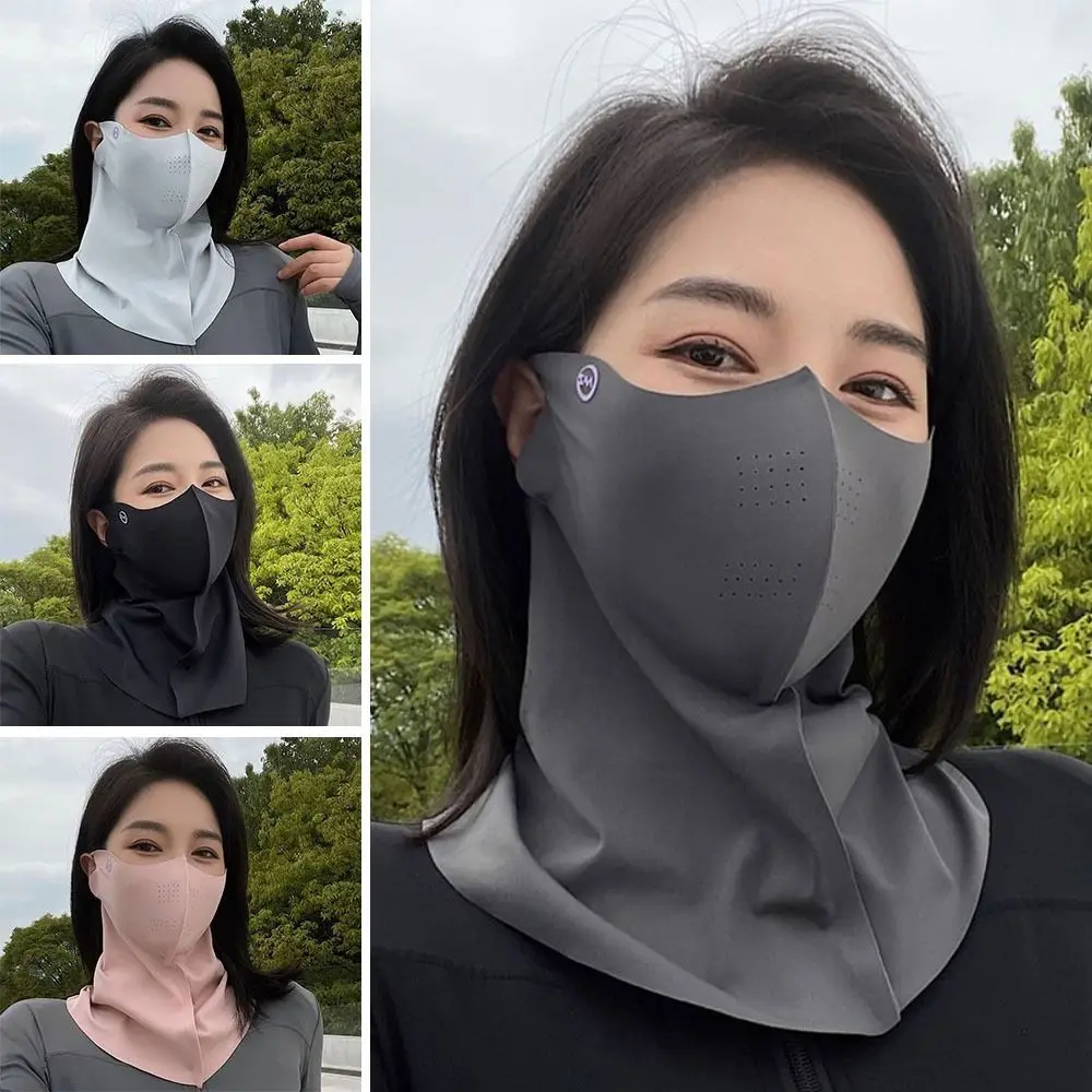 Cool Ice Silk Sun Protection Mask 3D Breathable Anti-UV Neck Scarf Neck Protection Sunscree Sunshade Face Mask Cycling