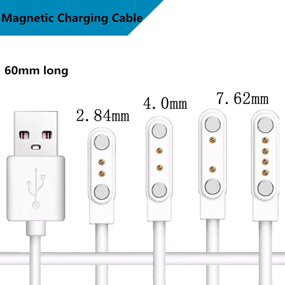 

Magnetic Charging Cable 2.84/4.0/7.62mm Spacing Magnetic Charging Cable for Smart Watch Wristwatch Juicer USB Power Charger
