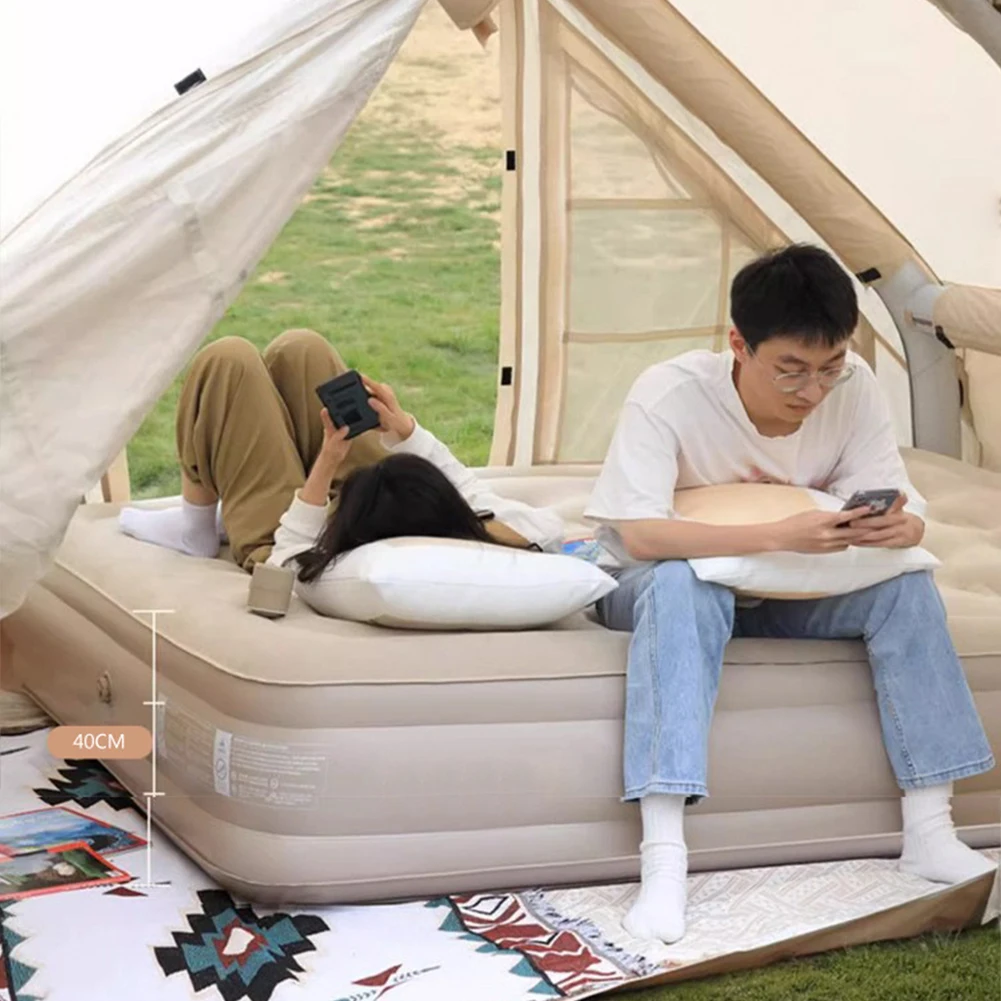 Inflatable Camping Mattress Air Pump Pillow Air Cushion Bed for Camping Tent camping sleeping pad