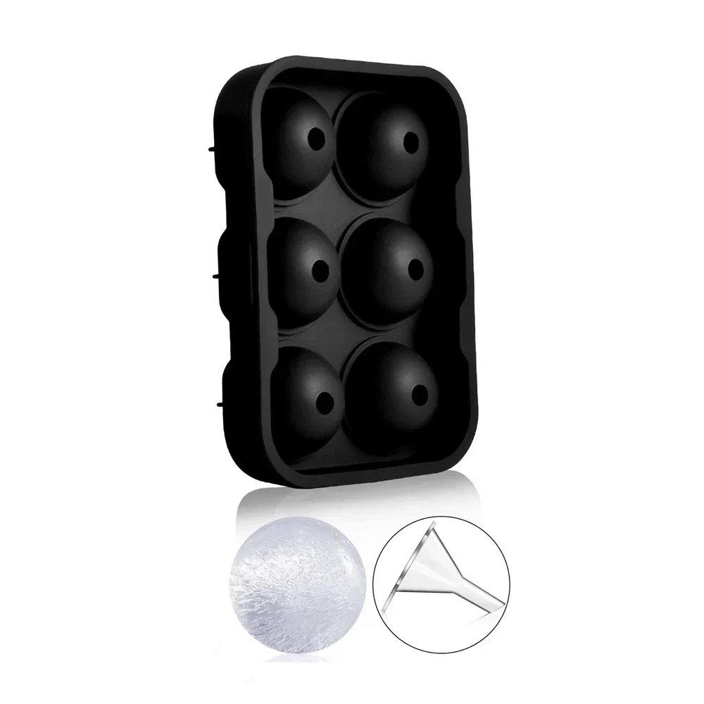 6 Griglia Rotonda Quadrata Sfera di cubetti di ghiaccio Grande creatore di cubetti di ghiaccio per cocktail di whisky e mantenere le bevande fatte in casa Stampo per ghiaccio freddo