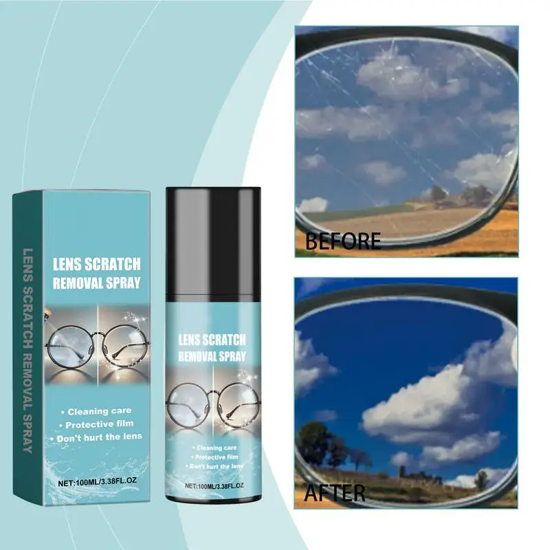 Glass Cleaner Lens Scratch Removal Spray 100ml Eyeglass Lens Cleaner Mist Spray Eyeglass Camera Screen Scratch Removal