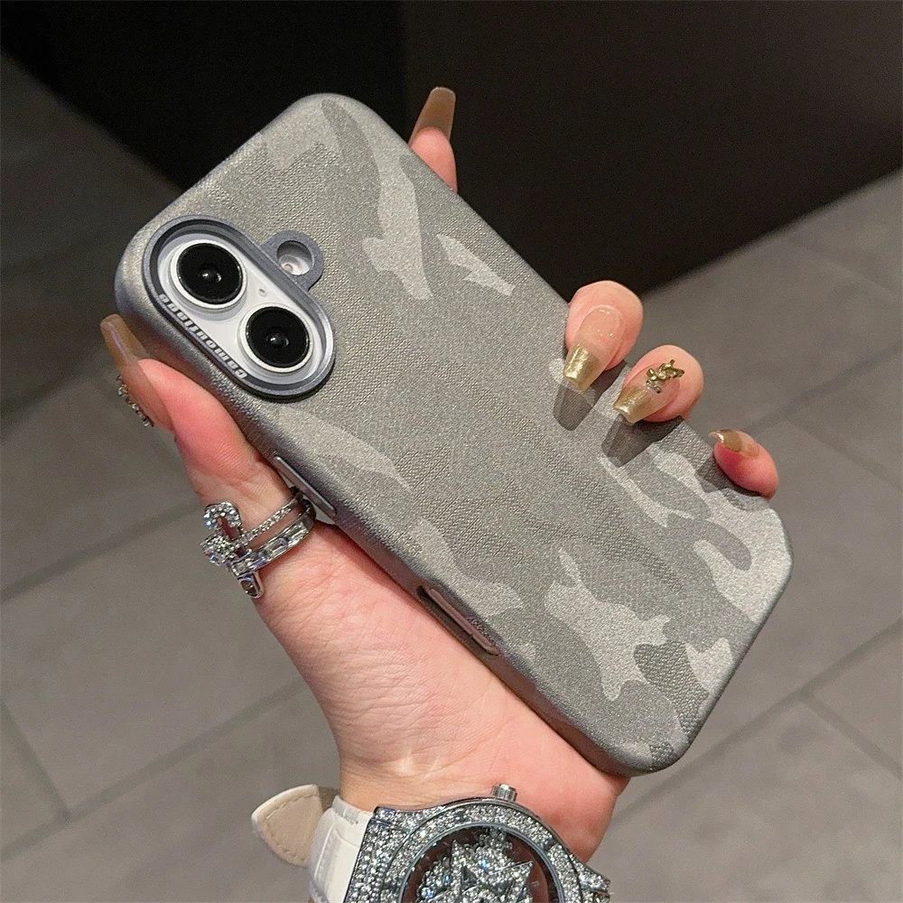 Camouflage Solid Color Bumper Phone Case with MagSafe and Wireless Charging Compatibility