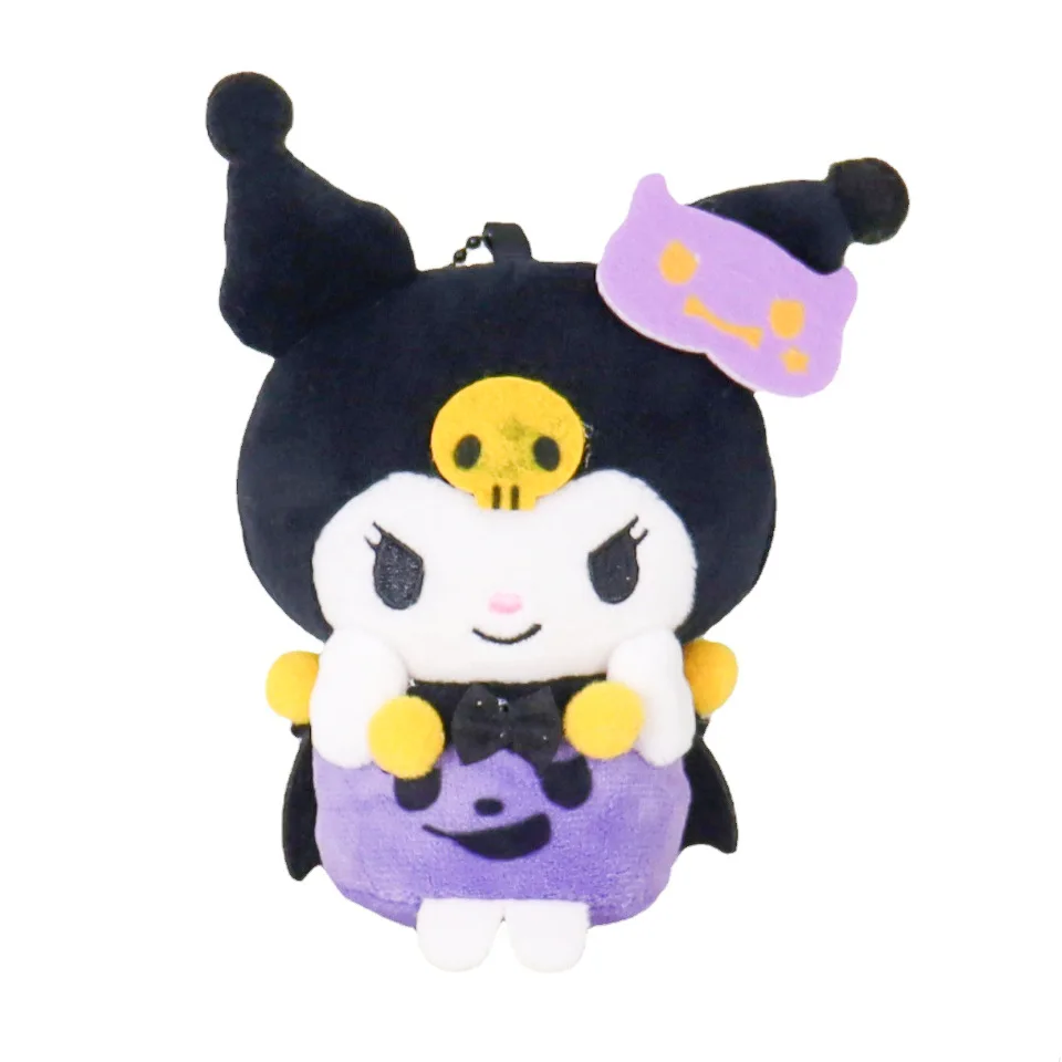 Sanrio Halloween Kuromi Melody Little White Plush Pendant Toy Hello Kittle Pompompurin Peripheral Doll Children's Gift Souvenir