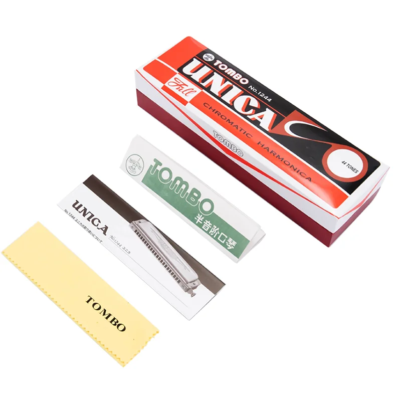 TOMBO UNICA FULL CHROMATIC HARMONICA 日本製 Tombo Full Chromatic Harmonica No. 1244 UNICA 22 Holes Harp