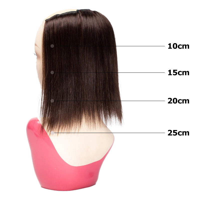 Mini Clip In One Piece Hair Pad On Both Sides Real Natural Human Hair Remy For Men or Women Clips in Human Extensions