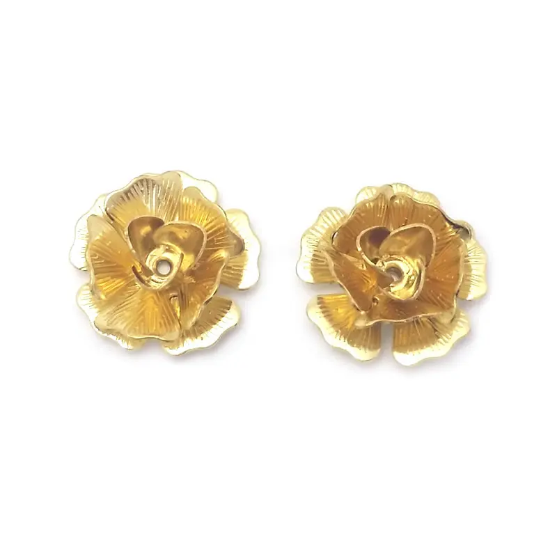 Elegant Brass 3D Multi-layer Flower Jewelry Making Supplies