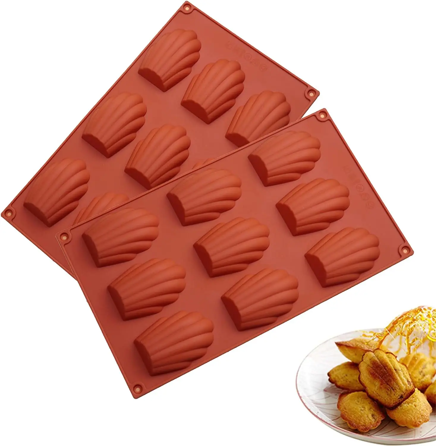 Shell Madeleine Cake Mold Silicone Baking Tool for DIY Cakes, Cookies, Chocolates, and ... - SKU SMCM1755 - UGI Packaging