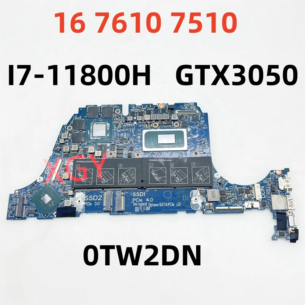 

Материнская плата для ноутбука DELL Inspiron 16, 7610, 7510 дюйма, с Φ GTX3050 TI, системная плата TW2DN 100%, протестирована идеально