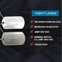 Ensemble de 2 Colliers Militaires en Acier Inoxydable avec Étiquette de Chien, Style Armée avec Boule, Sur Mesure 6