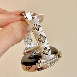 Slim Four - Leaf Flower Bracelet Strap - Elegant Metal Band - 22mm lugs width band (Starlight)