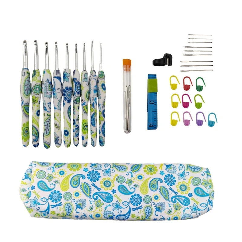 

Crochet Hook, Zippered Bag, Knitting Marker and Needle for Crafting Bag, Glove