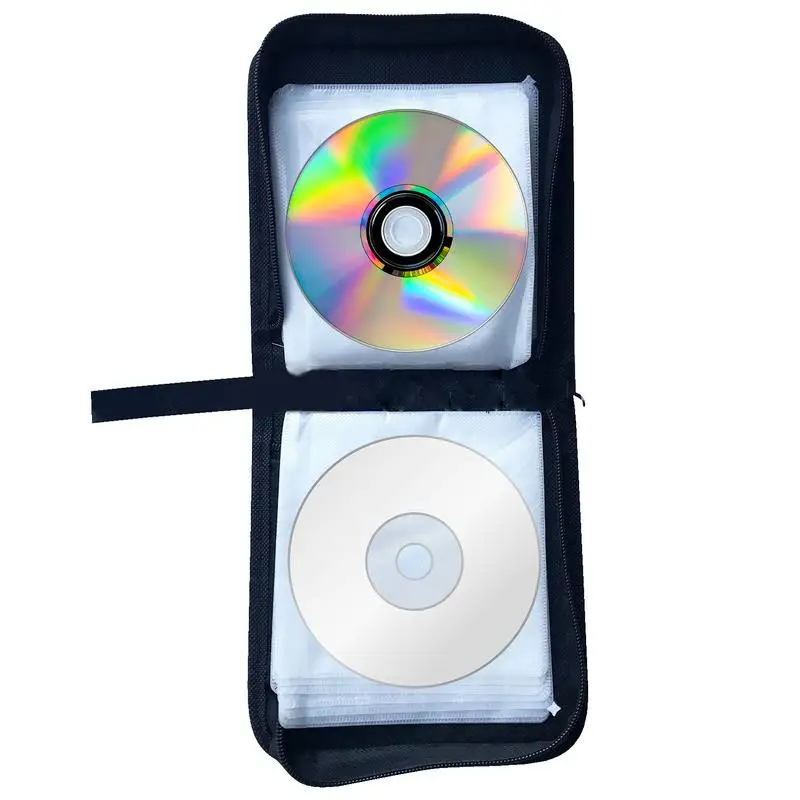 Portable CDs DVDs Case 40 Capacity Storage Bag Oxford Cloth Holder with Zipper for Home Car CDs Box Bags Accessories