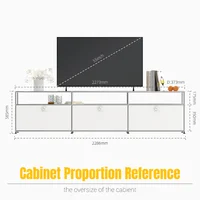 Modern Modular Low TV Cabinet｜3-Tier Sideboard with Drop Doors｜Steel Frame Storage Bench Unit | Minimalist Low Media Console 3