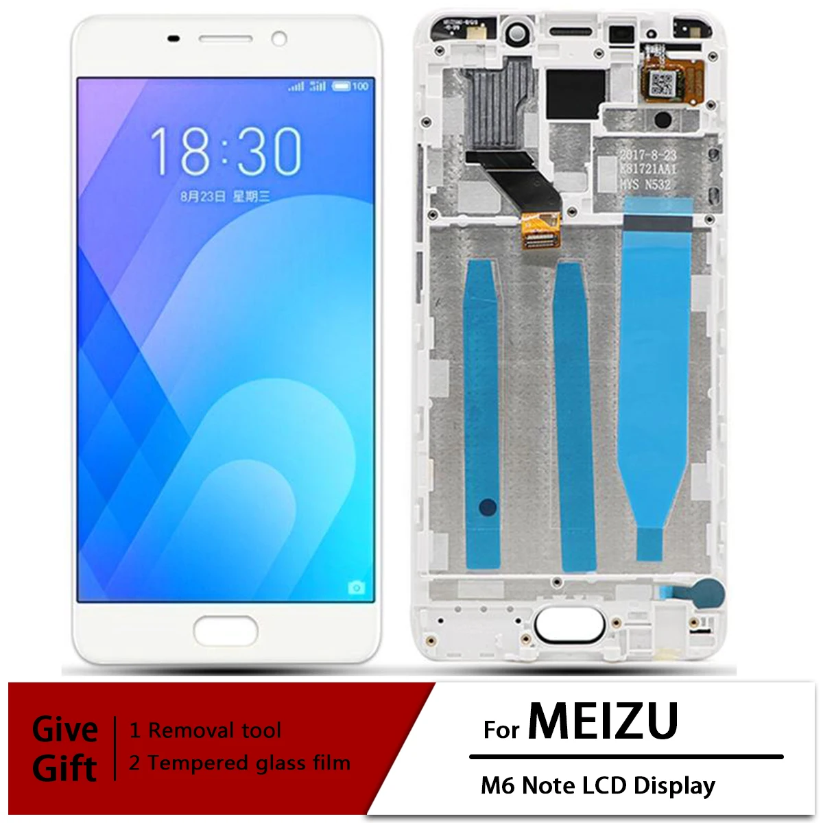 

ЖК-дисплей с сенсорным экраном и дигитайзером в сборе для Meizu M6 Note 5,5 дюйма Meizu Note 6 M721H M721Q M721W с рамкой