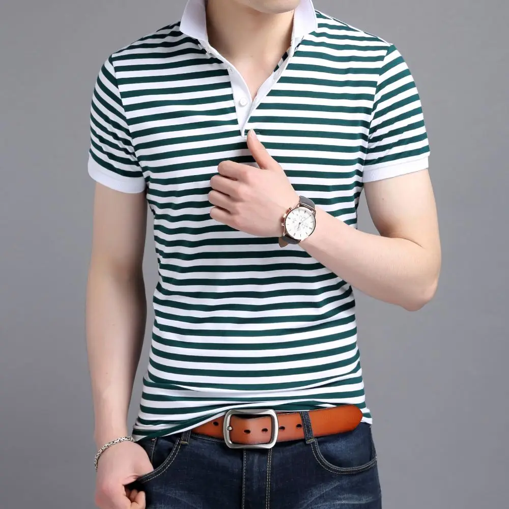 

COODRONY брендовая летняя трендовая Классическая рубашка с коротким рукавом мужская одежда деловые повседневные полосатые рубашки поло удобные подходящие Топы W5560