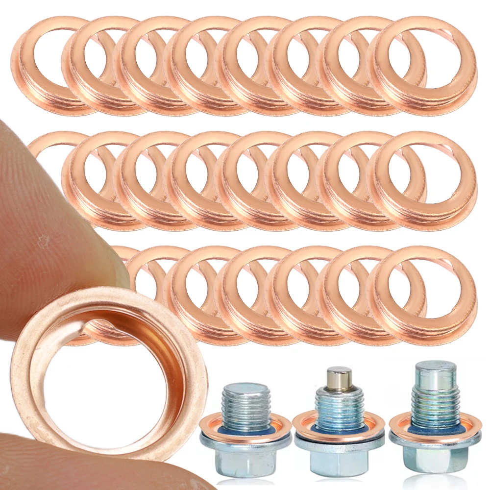 30-10Pcs Oil Drain Plug Crush Washer Gaskets 11026JA00A for Nissan 2010-2011 Metal Crush Gaskets for Nissan 370Z / Cube 2010 Rubber Gasket