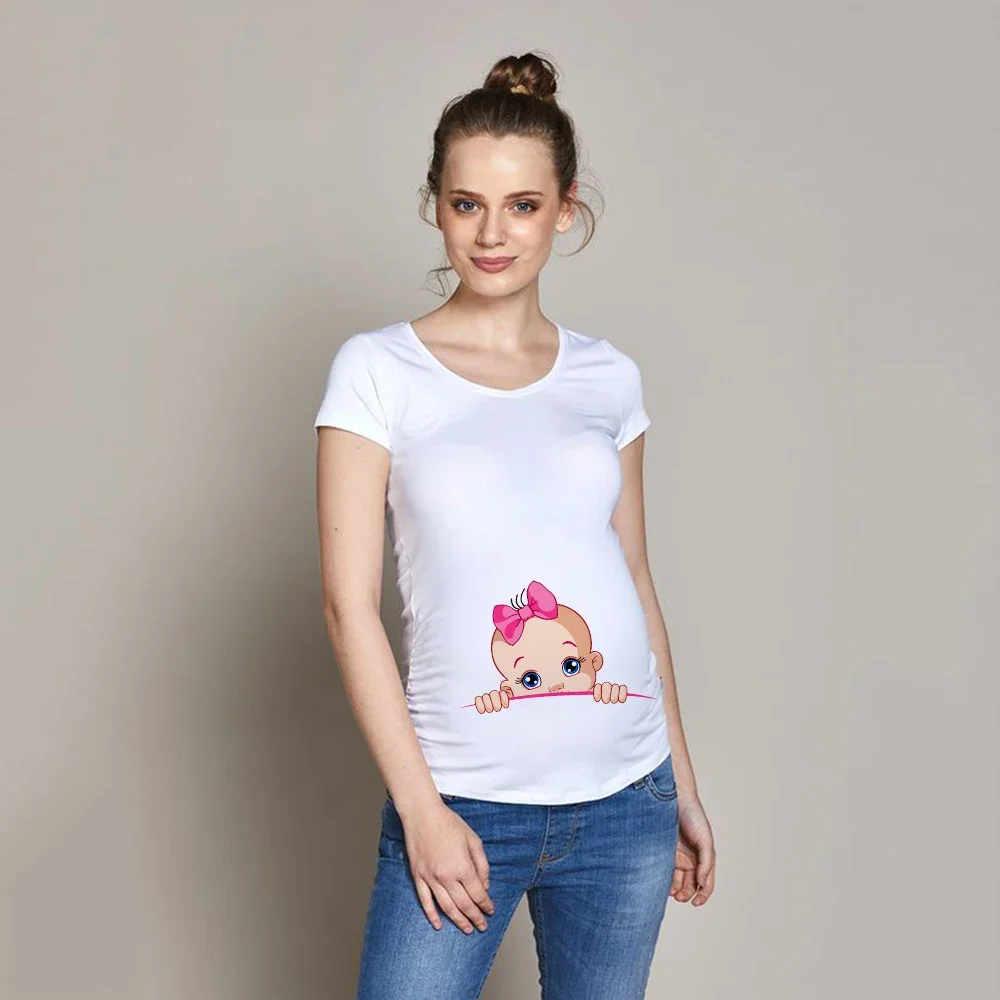 Women Pregnancy T-shirt It's A Girl Baby Print Pregnant Maternity T Shirts Funny Pregnant Women Summer Tees Tops T Shirt