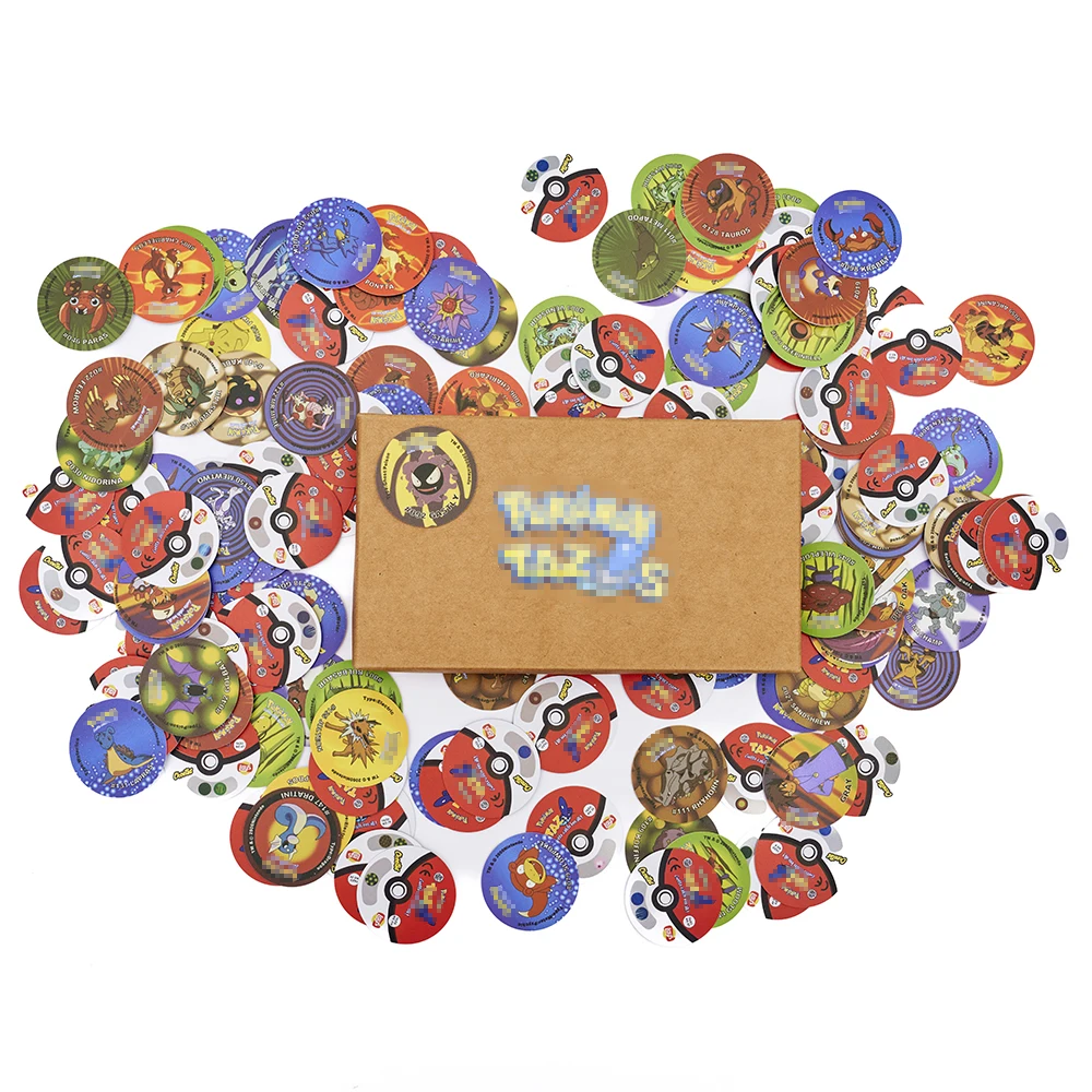 Pokemon Cards Lote De Tazos 1st Generation 169PCS New Complete Collection Super Mega Master Pikachu Milkcaps Round Chaps Cards